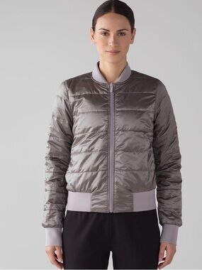 lululemon Non-Stop Reversible Bomber in Dark Chrome